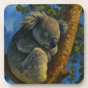Träumen in Eukalyptus - Schlafen Koala Kunst Getränkeuntersetzer
