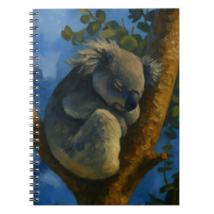 Träumen in Eukalyptus - Schlafen Koala Kunst Notizblock