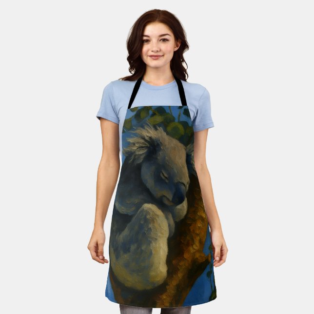 Träumen in Eukalyptus - Schlafen Koala Kunst Schürze (Getragen)