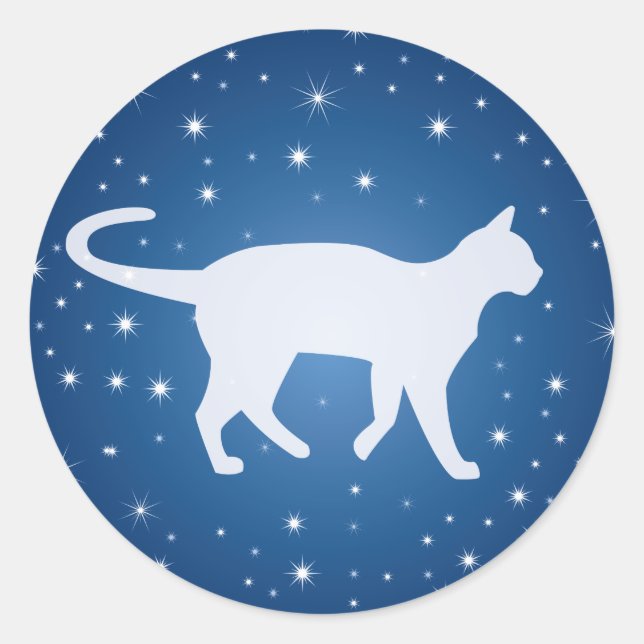 Träumen mit den Sternen Runder Aufkleber (Vorderseite)