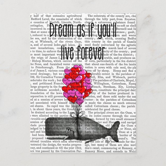 Träumen Sie, als würden Sie ewig leben Postkarte (Vorderseite)