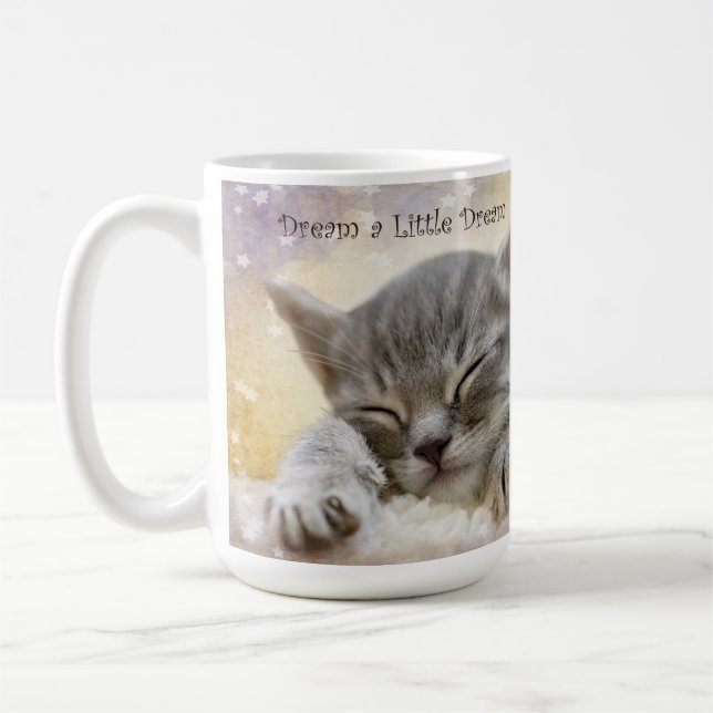 Träumen Sie eine kleine Traumkatze-Tasse Kaffeetasse (Links)