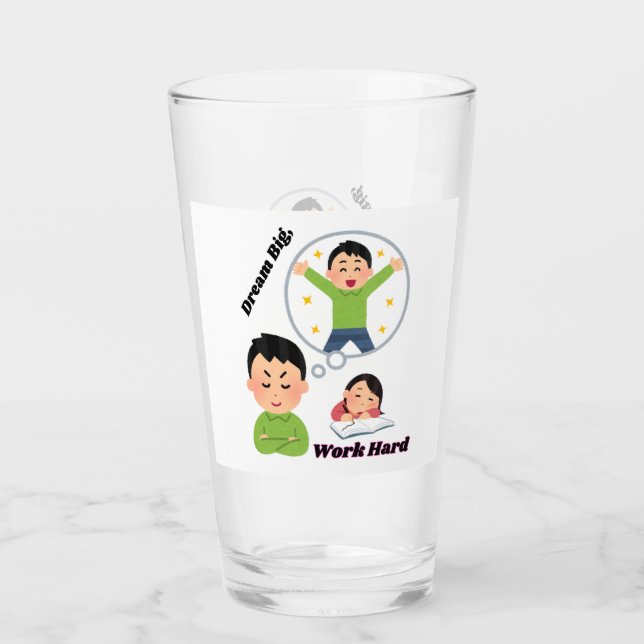 Träumen Sie große Arbeit hart Glas (Vorderseite)