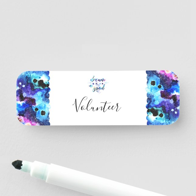 Träumen. Versuch's! Gut machen. Namensschild (Beispiel)