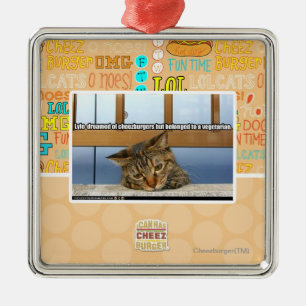 Träumen von Cheesburgers Silbernes Ornament
