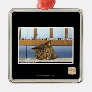 Träumen von Cheesburgers Silbernes Ornament