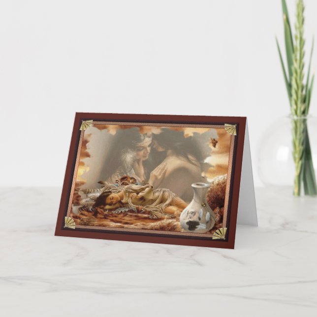 Träumen von dir Grußkarten-Indianer Karte (Vorderseite)