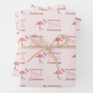 Träumen von einem rosa Weihnachten - Geschenkpapier Set