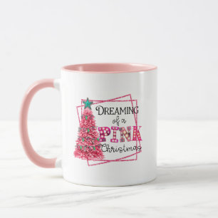 Träumen von einem rosa Weihnachtslicht Tasse