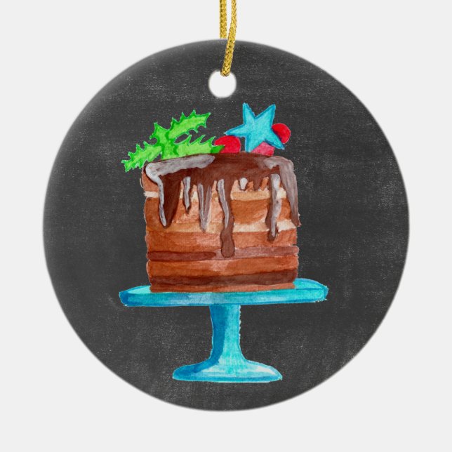 Träumen von einem süßen Weihnachten! Keramik Ornament (Vorne)