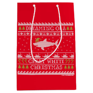Träumen von Great White Christmas Red gezinkten Lo Mittlere Geschenktüte