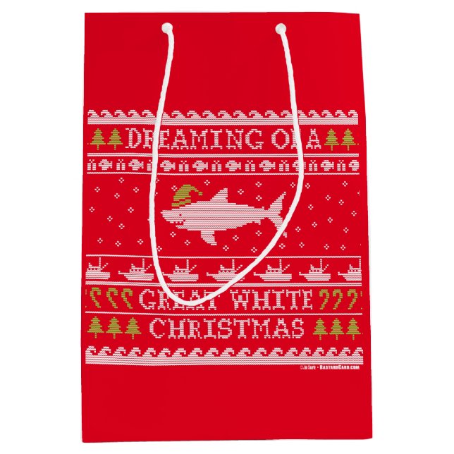 Träumen von Great White Christmas Red gezinkten Lo Mittlere Geschenktüte (Vorderseite)