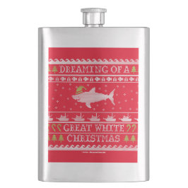 Träumen von Great White Christmas Ugly Sweater Flachmann