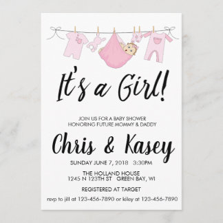 Träumend, dass es ein Mädchen ist Einladung