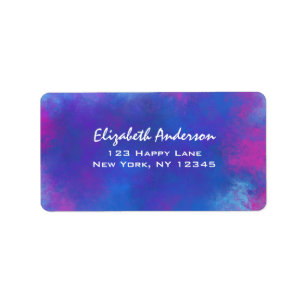 Träumende Abstrakte Wolken in Rosa Lila und Blau Adressaufkleber