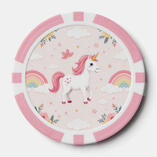 Träumende Einhörner, Regenbögen, Blumen, Glück Pokerchips