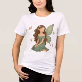 Träumende Flüsterfee umgeben von Schmetterlingen Tri-Blend Shirt