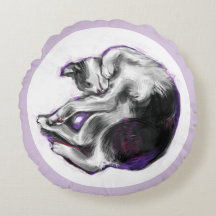 Träumende Katze Handgezeichnete realistische Kunst