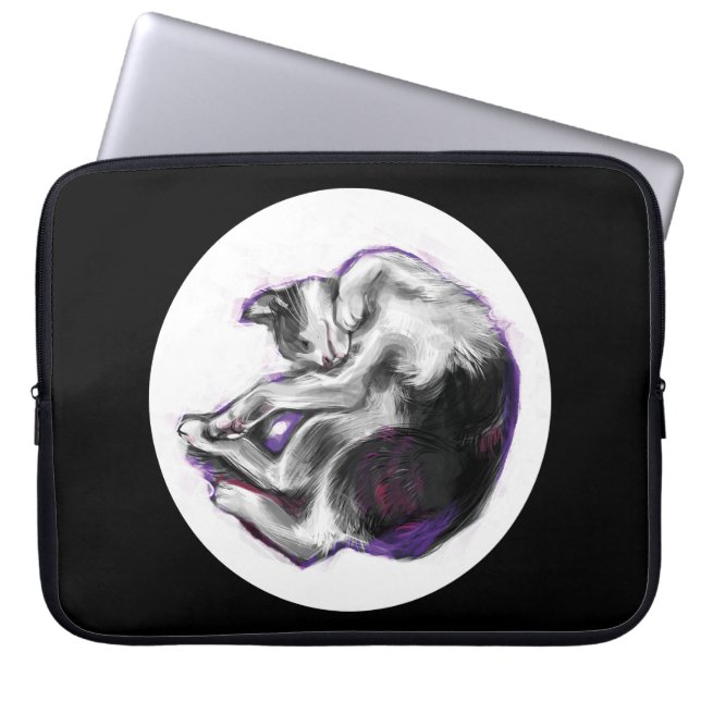 Träumende Katze. Laptopschutzhülle (Vorderseite)