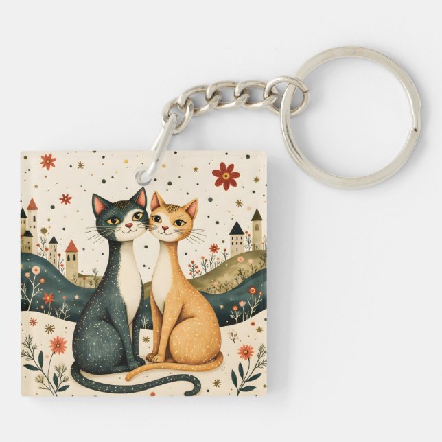 Träumende Katzen Schlüsselanhänger (Rückseite)