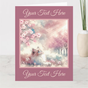 Träumende Katzen-Wasserfarben-Grußkarte Karte