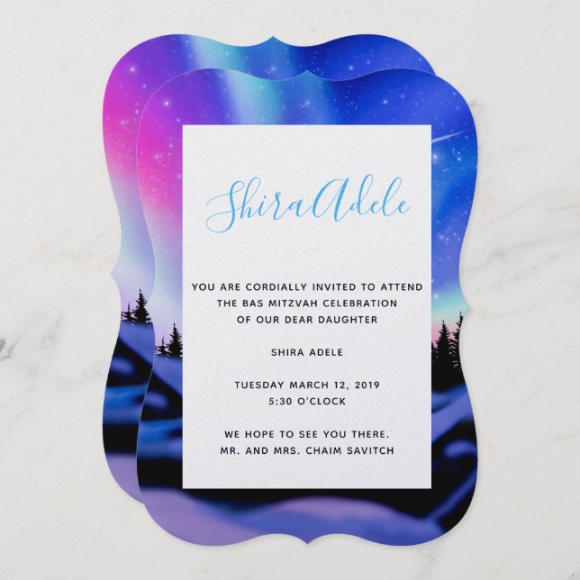 Träumende Lichter Einladung (Vorne/Hinten)