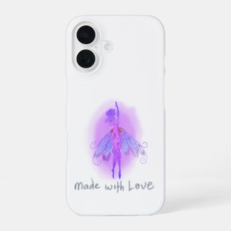 Träumende lila Fee – Sanfte Pink- und Lavendel-Fan iPhone 16 Hülle