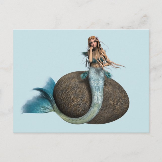 Träumende Meerjungfrau Delfin Unterwasser Fantasy  Postkarte (Vorderseite)