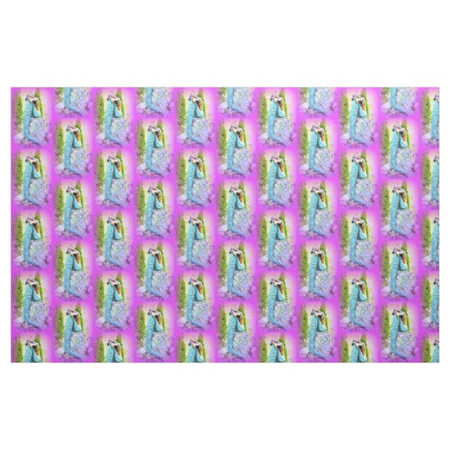 träumende Meerjungfrauen Stoff (Fat Quarter (45,7 x 55,9 cm))