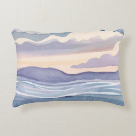 Träumende Ozeanwellen | Aquarell Dekokissen