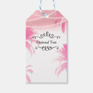 Träumende rosa Palmen & Lichterkette Geschenkartik Geschenkanhänger