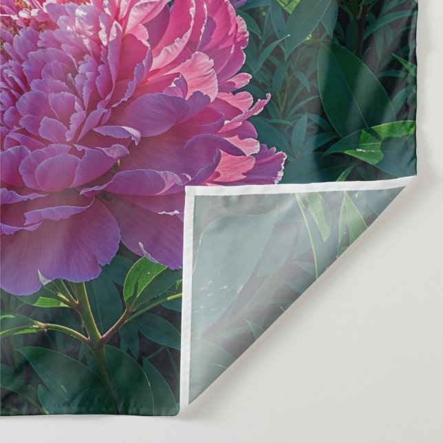 Träumende rosa Pfingstrosen-Gartenkunst Wandteppich (Detail)