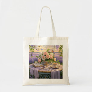 Träumende, sanfte Szene einer üppigen, floralen Tragetasche