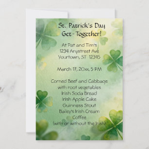Träumende Shamrocks St. Patrick's Day Einladung