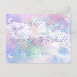 Träumende Wolken und Sterne Hochzeit speichern das Postkarte