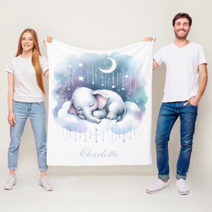 Träumender Elefant Wolkenbaby Fleecedecke