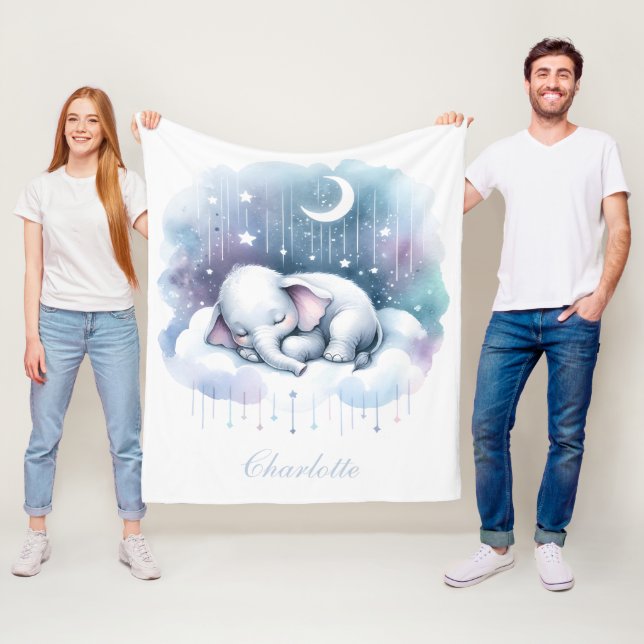 Träumender Elefant  Wolkenbaby  Fleecedecke (Beispiel)