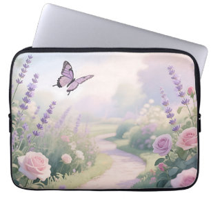 Träumender Lavendelrosengarten Schmetterlingsweg Laptopschutzhülle