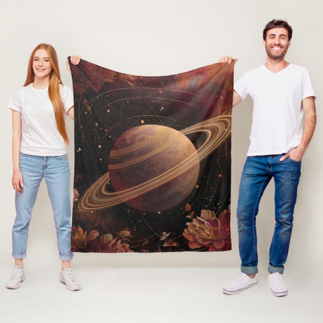 Träumender lila Kosmos-Kristallplanet Fleecedecke (Beispiel)