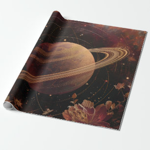 Träumender lila Kosmos-Kristallplanet Geschenkpapier