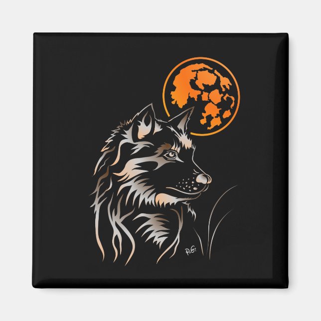 Träumender Wolf Magnet (Vorne)