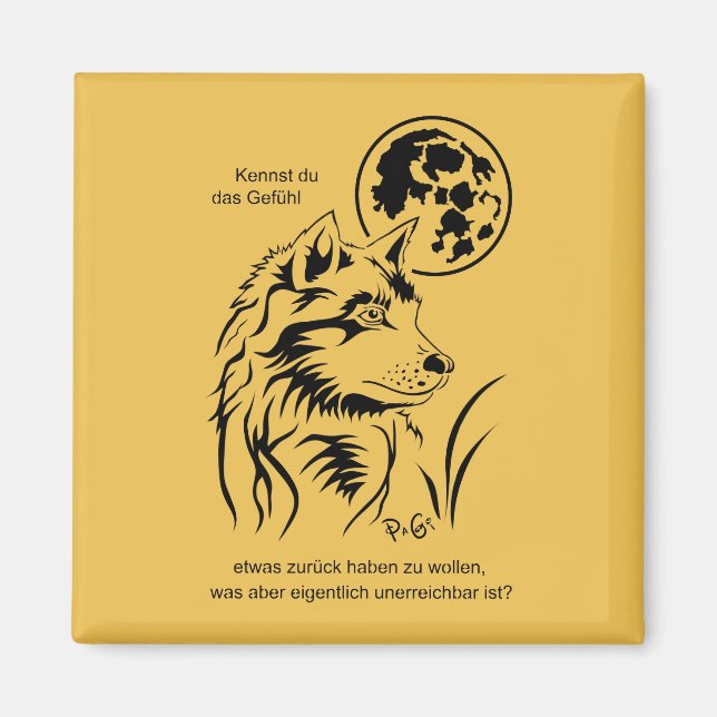 Träumender Wolf Magnet (Vorne)