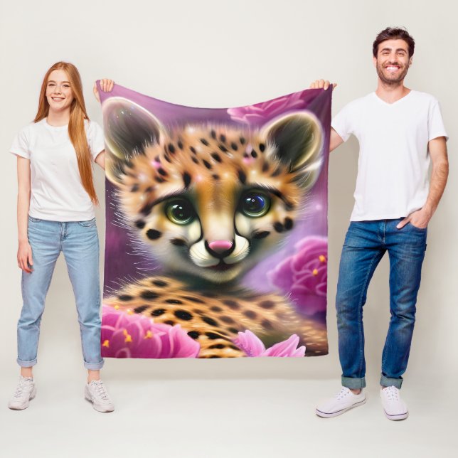 Träumendes Baby Gepard Fleecedecke (Beispiel)