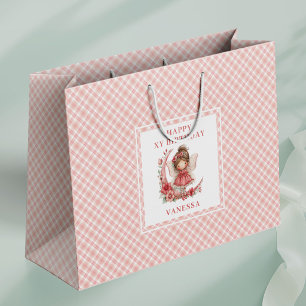 Träumendes Feen-Mädchen Errötendes Blumengeburtsta Große Geschenktüte