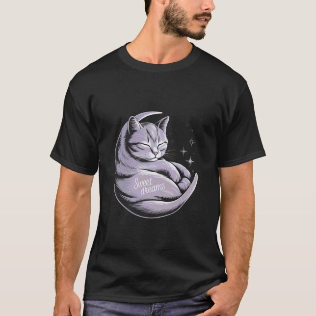 Träumendes Katzendesign mit schlafendem Kätzchen a T-Shirt (Vorderseite)