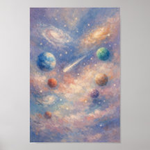 Träumendes kosmische Kunstposter – Impressionistis