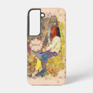 Träumendes Mädchen an der Wand Abstrakte Farbige G Samsung Galaxy Hülle