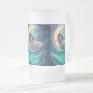 Träumendes Mondmädchen-Mug-Design   Süße Baby-Mond Mattglas Bierglas