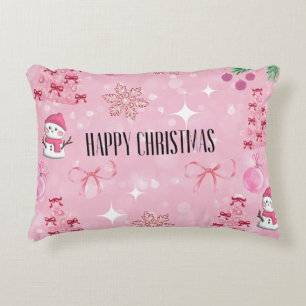 Träumendes Rosa Weihnachtskissen, Soft Girl Urlaub Dekokissen