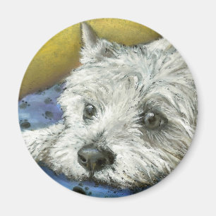 Träumendes westie magnet